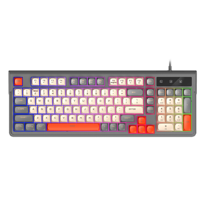 Gaming Keyboard That Is Quiet - 静音98キー ゲーミングキーボード 有線 RGBバックライト ミックスカラーキーキャップ 19キー