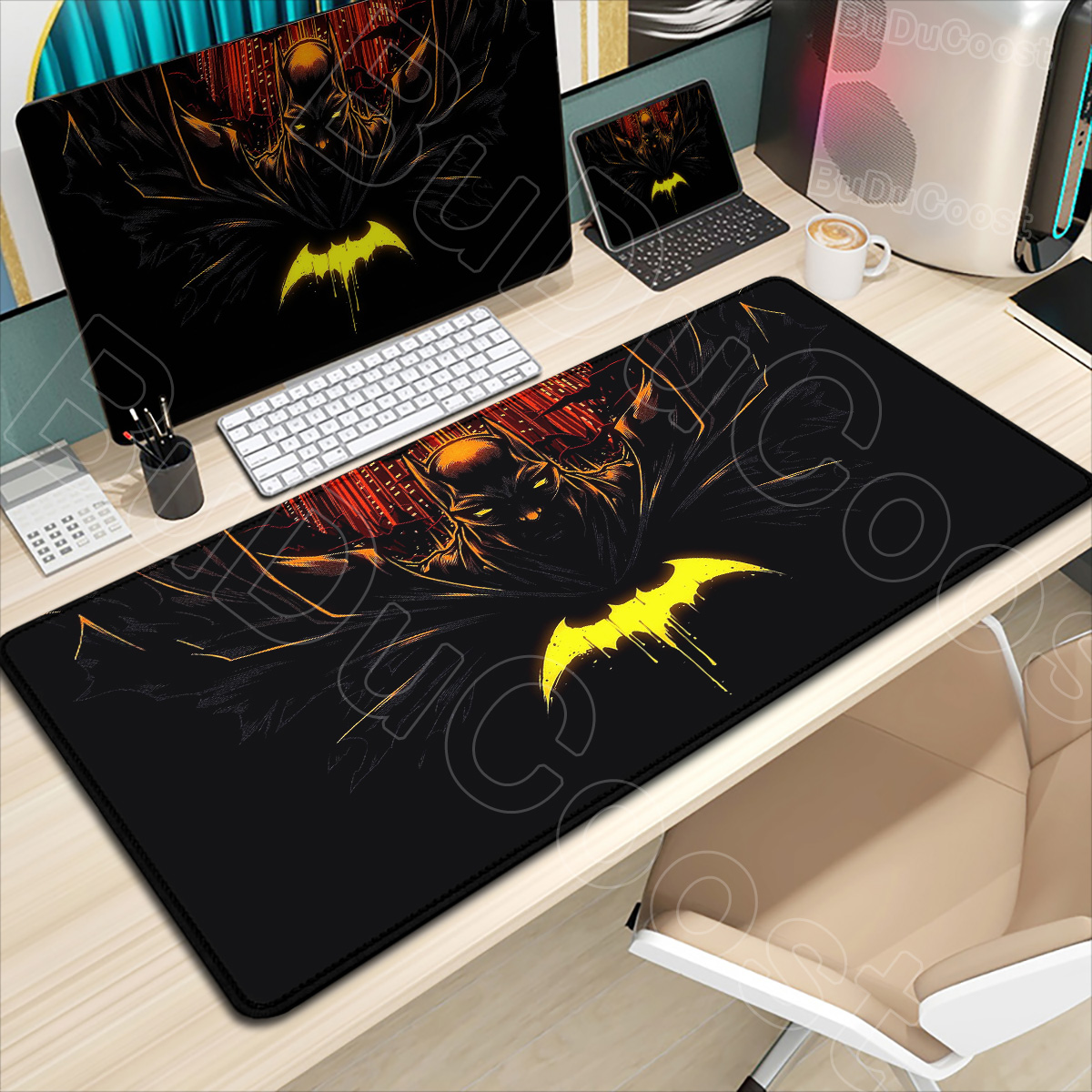 Gaming Keyboard Easy To Clean - B-バットマンマウスパッド HD 大型ゲームノンスリップラバーキーボードデスクマットオフィスラップトップコンピュータ Pc ゲーマーキャビネットマウスパッド Xxl