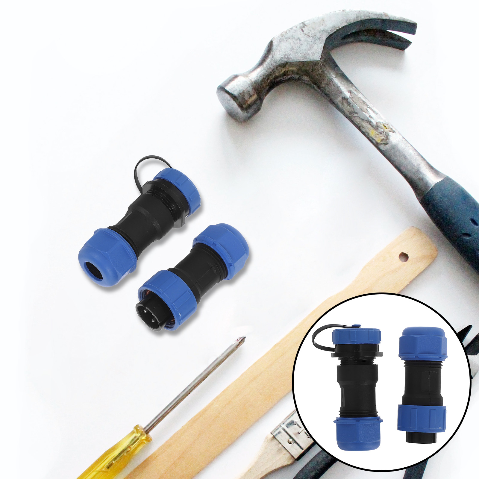 Aviator Connector Kit - 航空用防水円形コネクタキット 3ピン オス・メス プラグソケット 産業用 屋外過酷環境対応