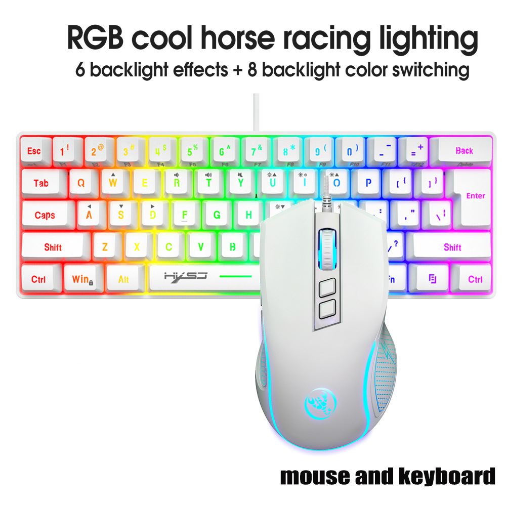 Gaming Keyboard Easy To Clean - キーボードとマウスのセット、ゲーマー向けキーボードコンボ、60%PCキーボード（白）、ゲーミングキーボードとマウスのセット、お得なキーボードとマウスのセット