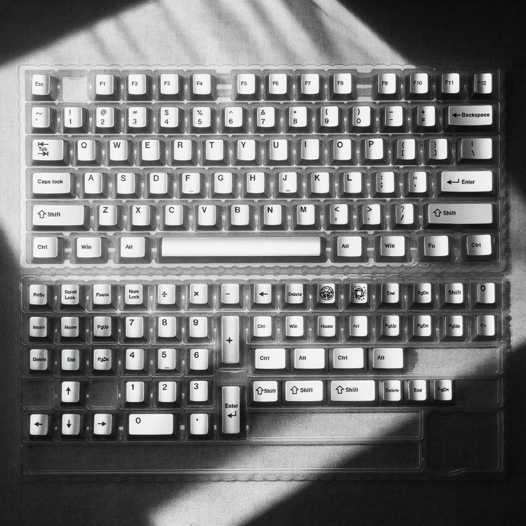 Gaming Keyboard Extension - シルバーメタリックペイント小型フルセットキーキャップ、磁気スイッチ対応カスタムメカニカルゲーミングキーボード交換用キーキャップ