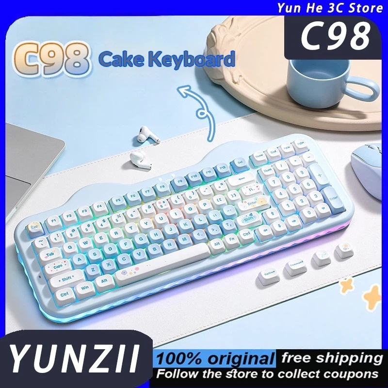 Gaming Keyboard That Is Quiet - YUNZII C98 キーボード トリモード 静音 メカニカル