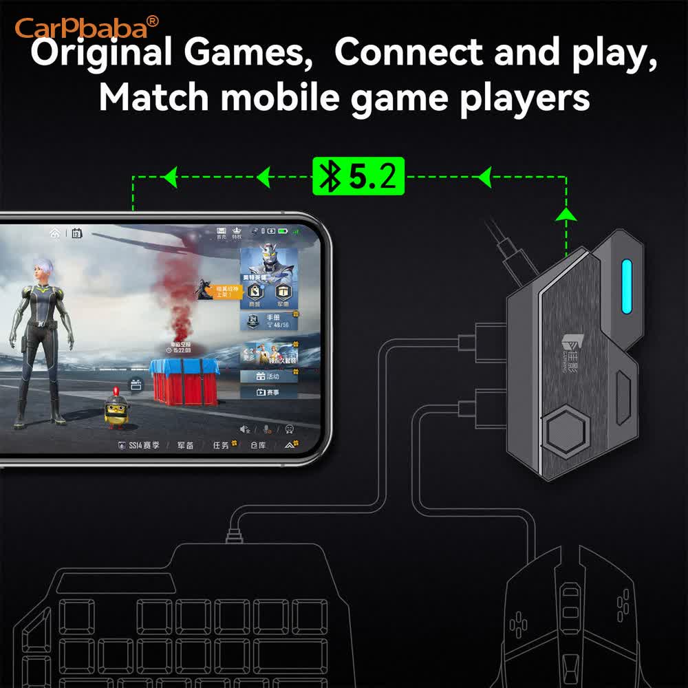 Gaming Keyboard And Mouse Converter For Mobile - Mix SE/Lite マウス＆キーボードコンバーター プロフェッショナルゲームアクセサリー ゲーミング用高速反応 Androidモバイル