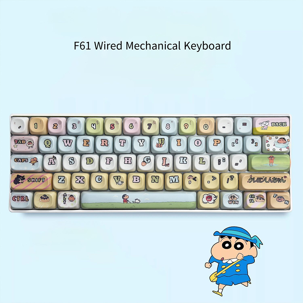 Keyboard Gaming Blue Switch - クレヨンしんちゃん 61 キーメカニカルキーボード Rgb バックライト付きホットスワップ赤/青スイッチかわいい漫画ゲーミングキーボード Pc