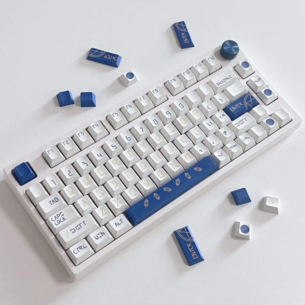 Keyboard Gaming Blue Switch - 132 キー星座チェリープロファイル PBT キーキャップ MX スイッチメカニカルキーボード染料昇華青白キーキャップカスタム