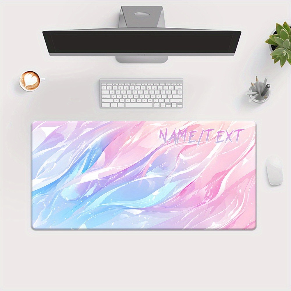 Gaming Keyboard Name - 1PC パーソナライズカスタムネームテキスト XXL デスクマット、波状グレイン HD プリントゲーミングマウスパッド、大型キーボードマウスマット、ゲーマーギフト