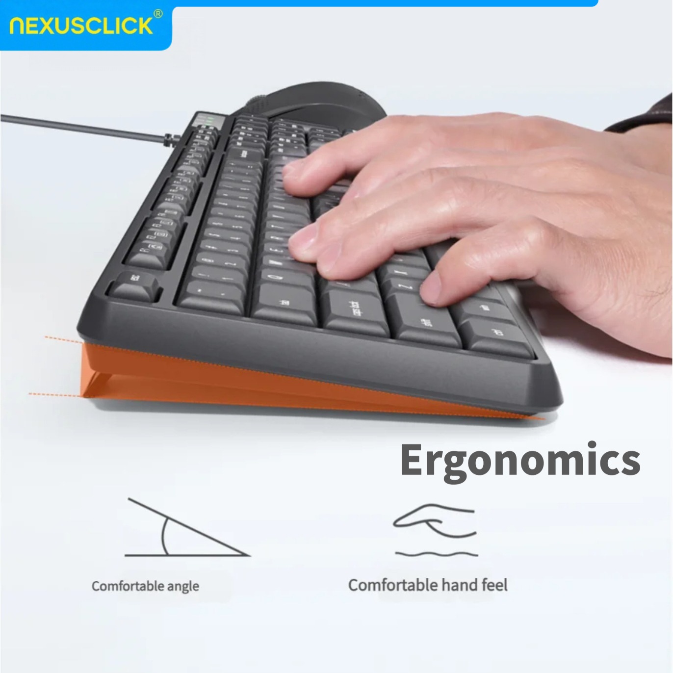 NexusClick アラビア語英語有線キーボードマウスコン - Gaming Keyboard That Is Quiet のレビューと価格