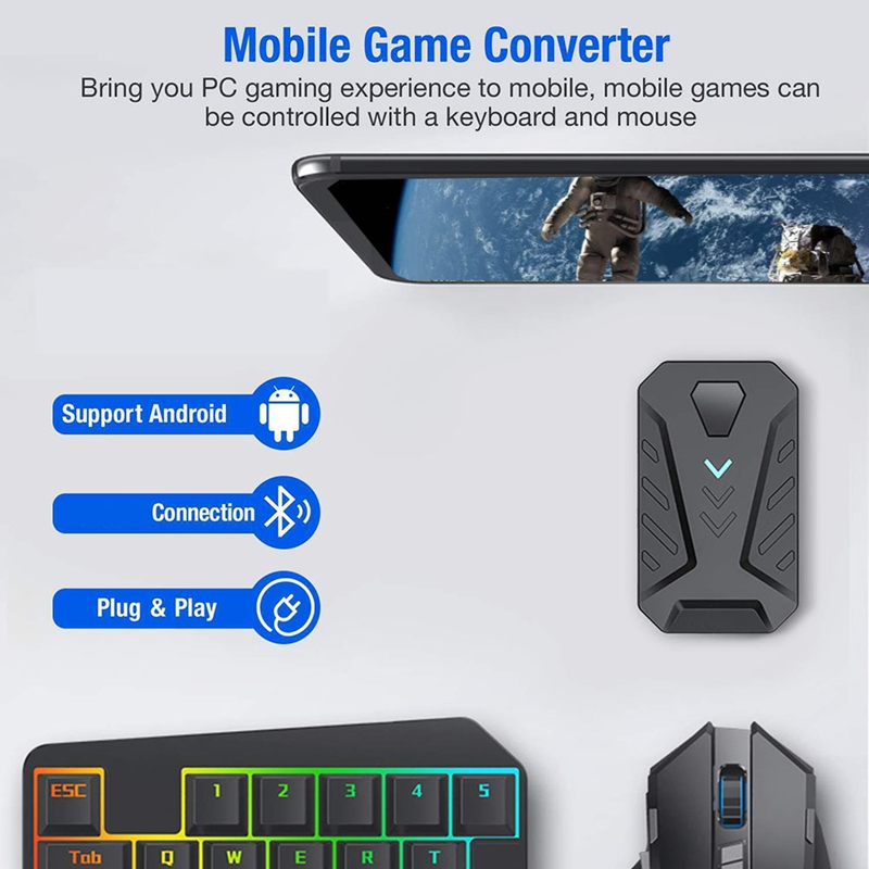 ポータブルモバイルゲーミングキーボードマウスコンバーターアダ - Gaming Keyboard And Mouse Converter For Mobile のレビューと価格