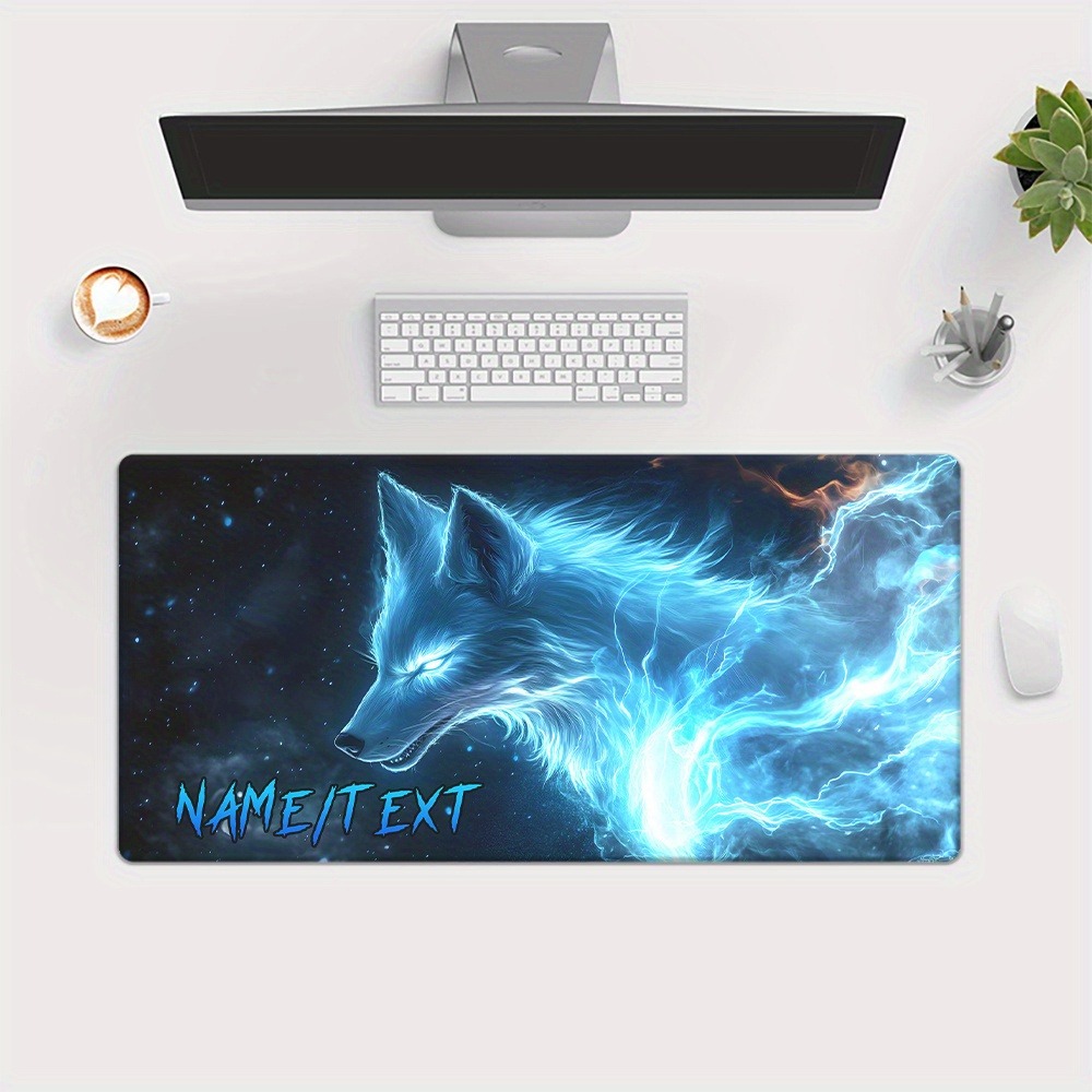 カスタムネームマジックウルフHDプリントXXLマウスマット、 - Gaming Keyboard Name のレビューと価格