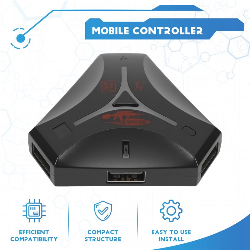 新しい 1 ピース MK12 プラグアンドプレイゲームパッド - Gaming Keyboard And Mouse Converter For Mobile のレビューと価格