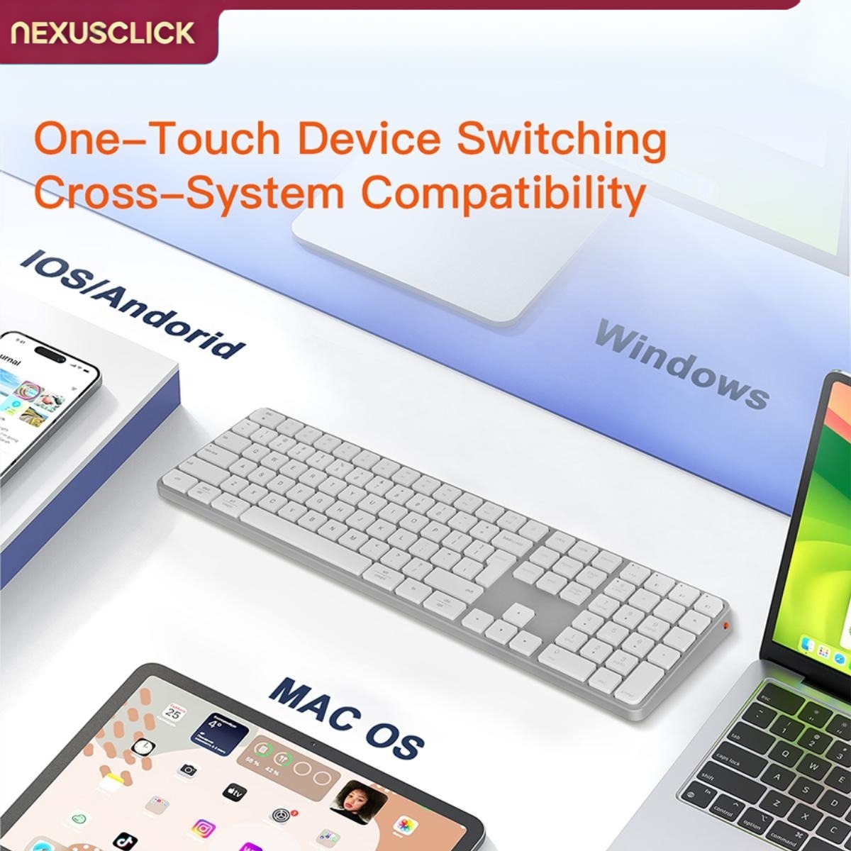 NexusClick 109キー スリム デュアルモード ワ - Gaming Keyboard Types のレビューと価格