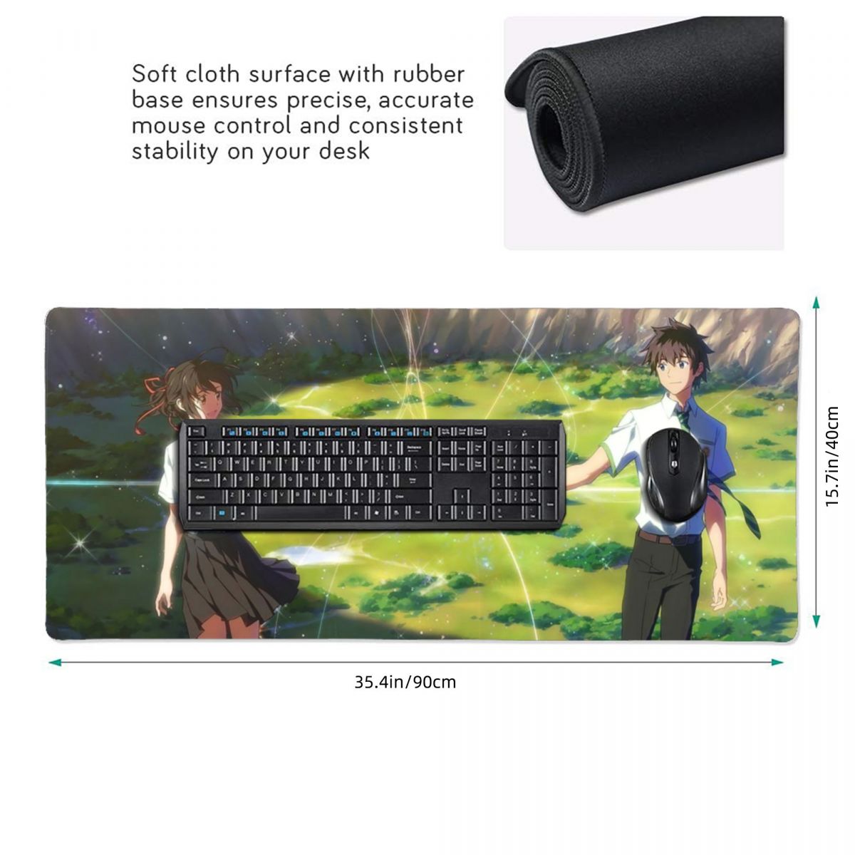 日本アニメ「君の名は」大型マウスパッドコンピューターキーボー - Gaming Keyboard Name のレビューと価格