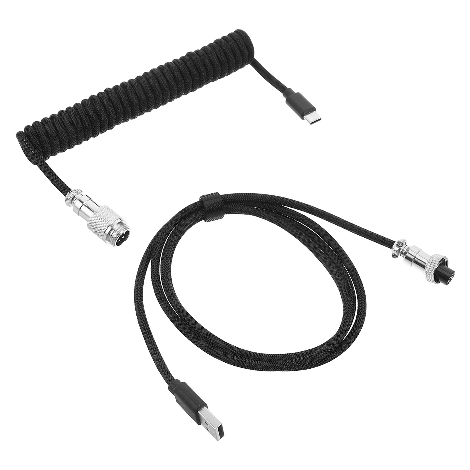 メカニカルキーボード用コイルケーブル、編組USB C航空プラ - Gaming Keyboard Extension のレビューと価格