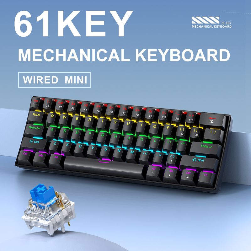 APAYADO K61 有線メカニカルゲーミングキーボード  - Keyboard Gaming Blue Switch のレビューと価格