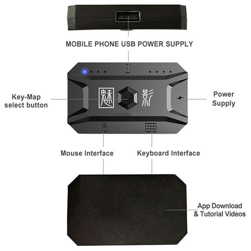クラシック-5X プラグアンドプレイゲームパッド PUBG  - Gaming Keyboard And Mouse Converter For Mobile のレビューと価格