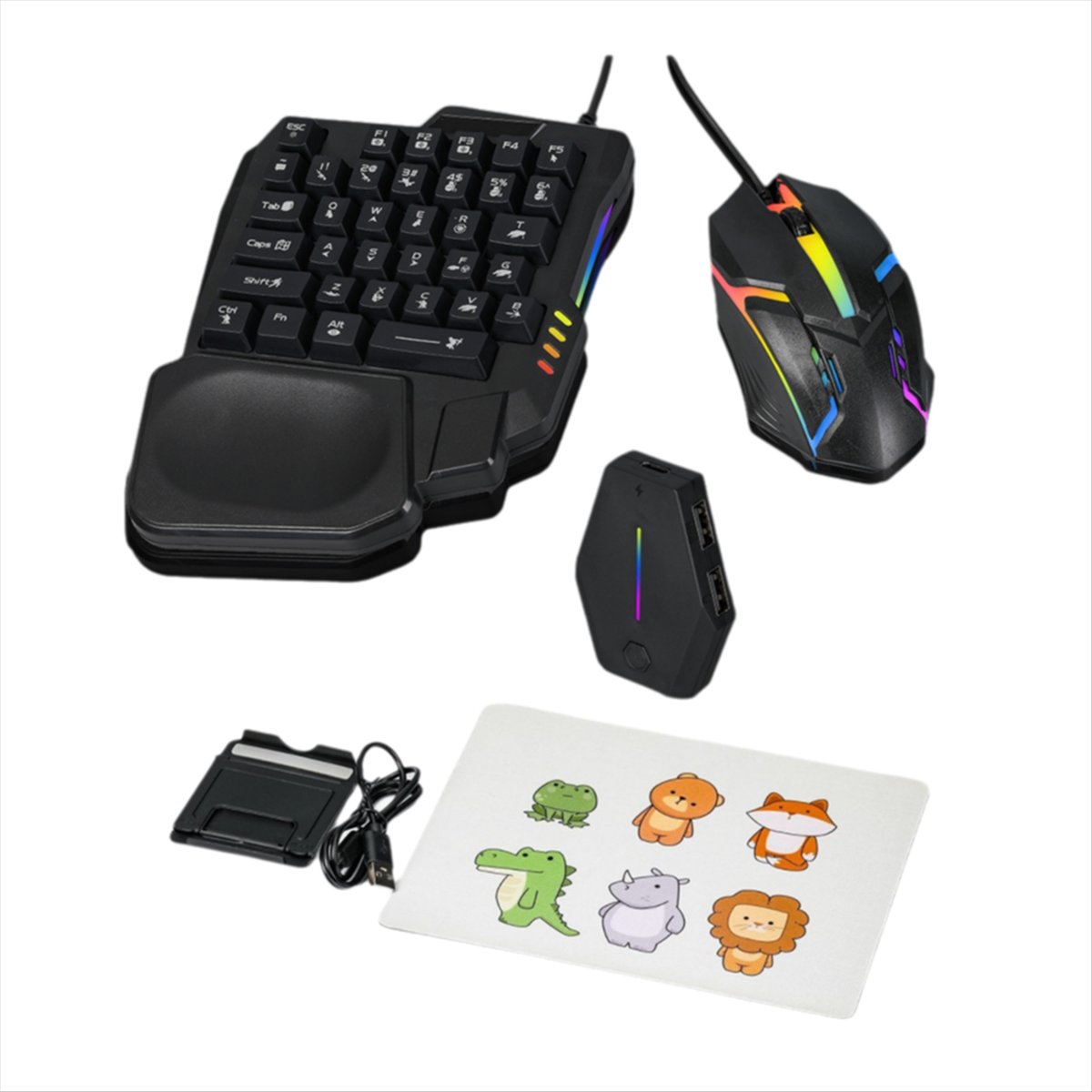 ★ ▲   35キー人間工学RGBゲーミングキーボード+キー - Gaming Keyboard And Mouse Converter For Mobile のレビューと価格