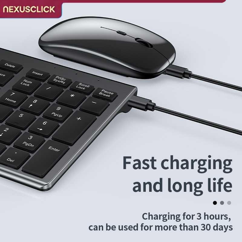 NexusClick ワイヤレス キーボード マウス コンボ - Gaming Keyboard That Is Quiet のレビューと価格