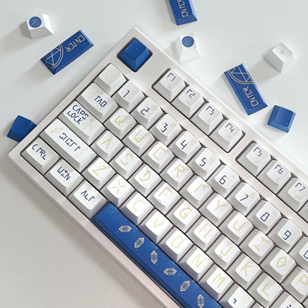 132 キー星座チェリープロファイル PBT キーキャップ  - Keyboard Gaming Blue Switch のレビューと価格
