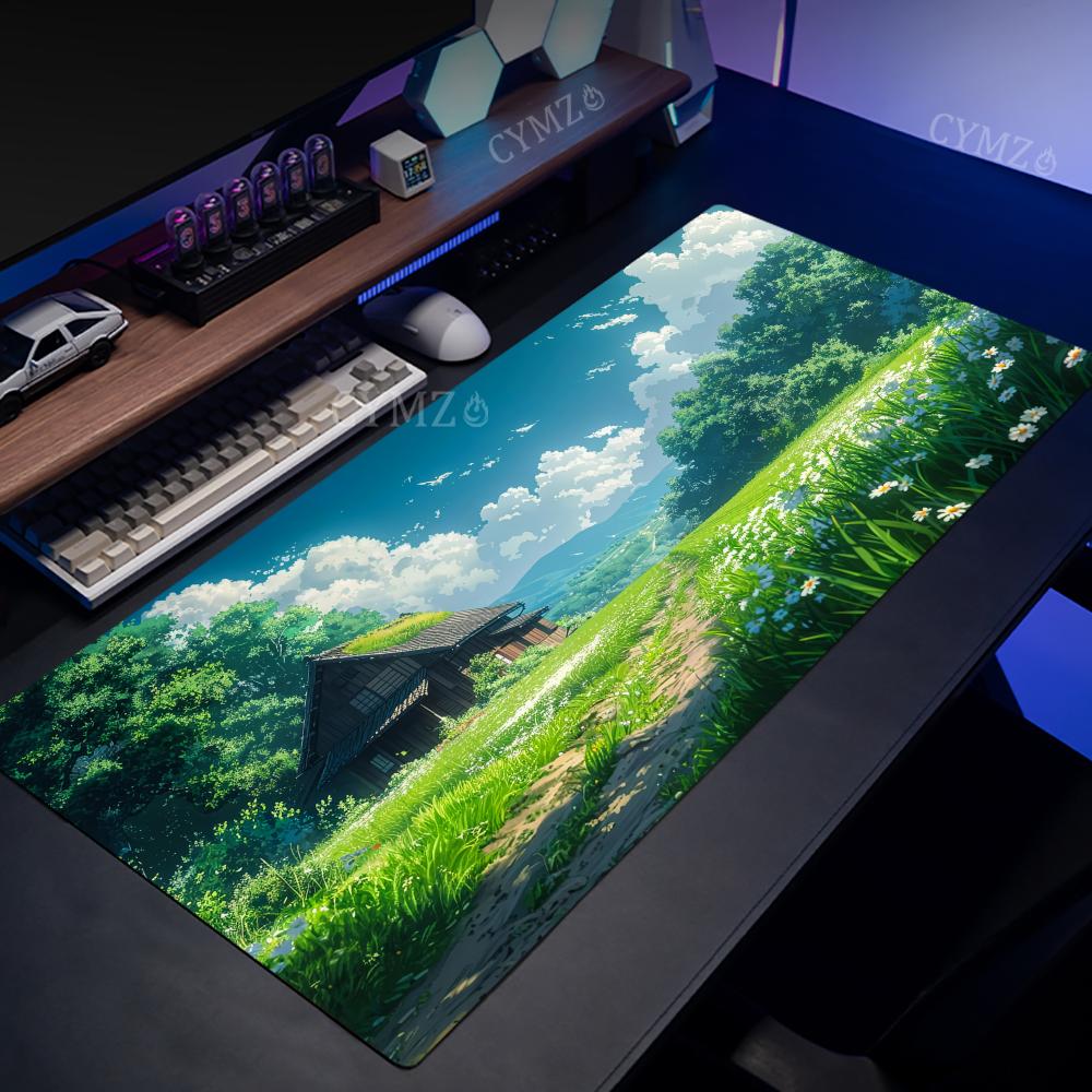 アニメ自然風景テーママウスパッドデスクマットゲーミングマット - Gaming Keyboard Easy To Clean のレビューと価格